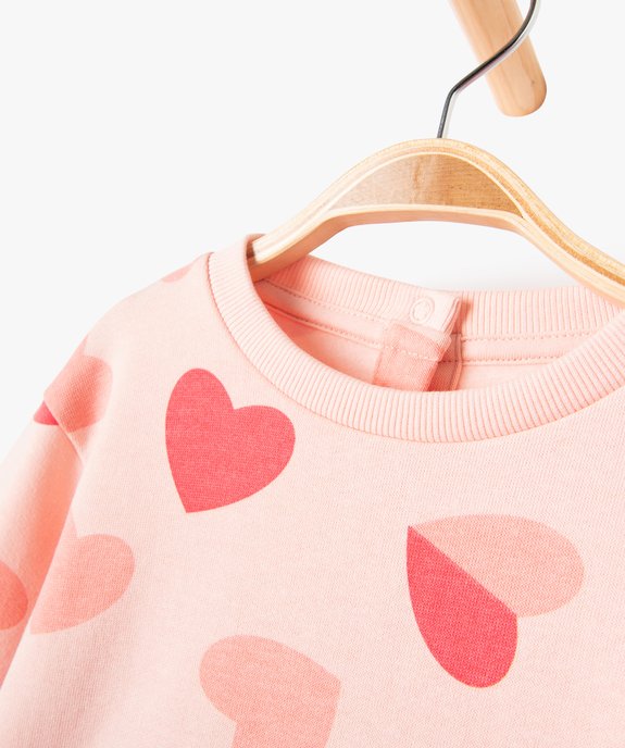 Sweat molletonné bébé fille avec motifs et message vue3 - GEMO 4G BEBE - GEMO