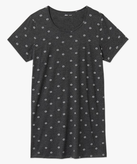 Chemise de nuit à manches courtes avec motifs femme grande taille vue4 - GEMO 4G FEMME - GEMO