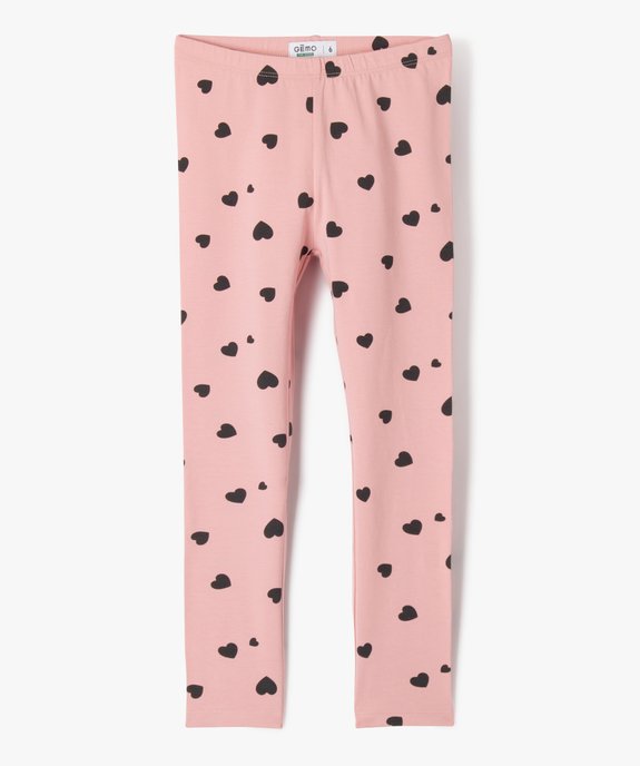 Leggings imprimé avec taille élastique fille vue1 - GEMO 4G FILLE - GEMO