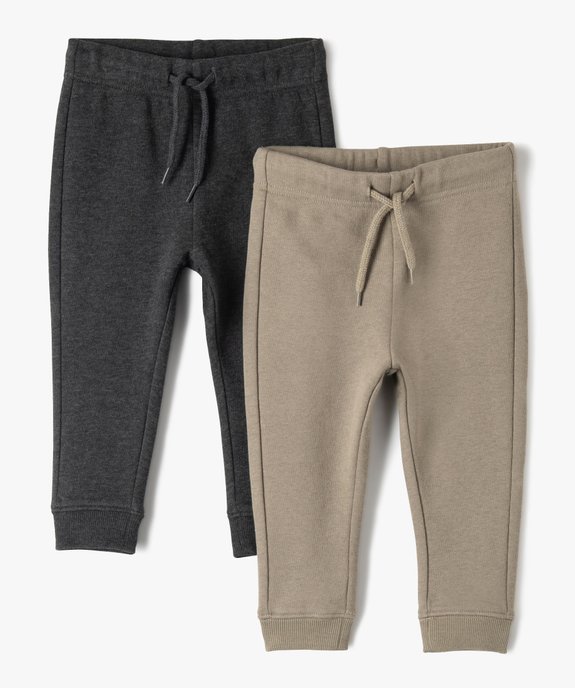 Pantalon de jogging bébé garçon en maille intérieur molletonné (lot de 2) vue1 - GEMO 4G BEBE - GEMO