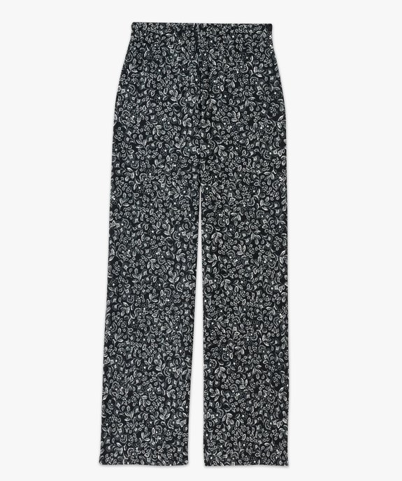 Pantalon large en maille texturée et extensible imprimé femme vue4 - GEMO(FEMME PAP) - GEMO