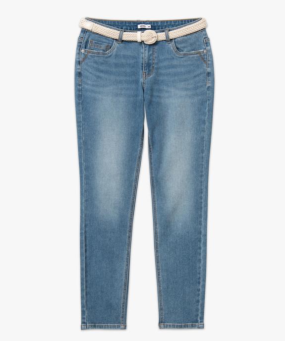 Jean Slim longueur 7/8ème avec ceinture tressée femme vue4 - GEMO 4G FEMME - GEMO