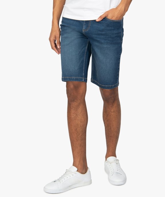 Bermuda homme en jean contenant des matières recyclées vue1 - GEMO 4G HOMME - GEMO