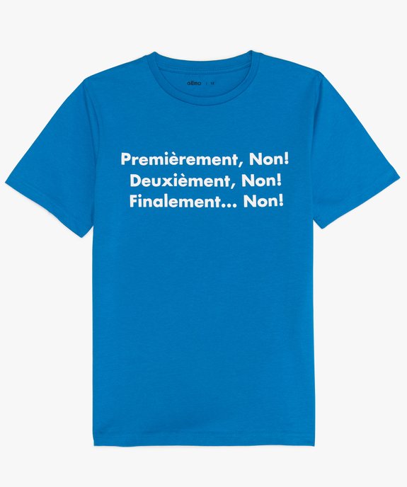 Tee-shirt garçon à manches courtes avec imprimé devant vue1 - GEMO (JUNIOR) - GEMO