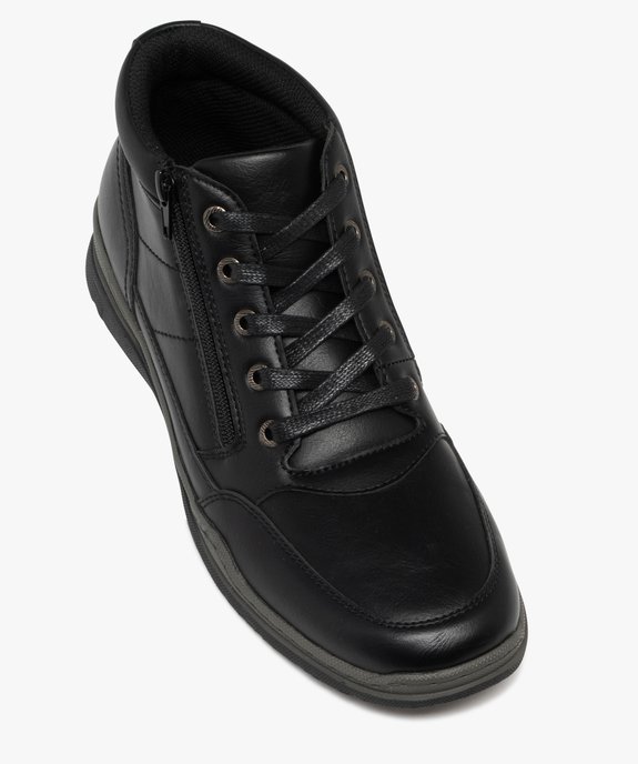 Boots homme confort à lacets et zip latéral avec bout carré vue6 - G'FLEX - GEMO