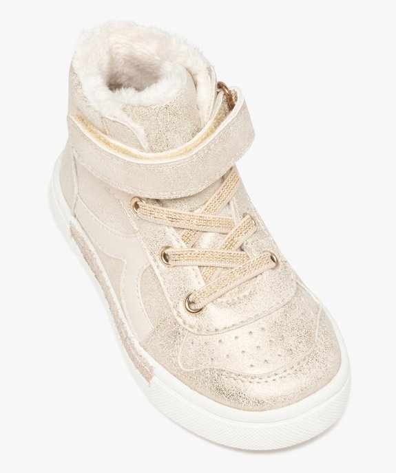 Baskets bébé fille mid-cut métallisées et pailletées vue5 - GEMO 4G BEBE - GEMO