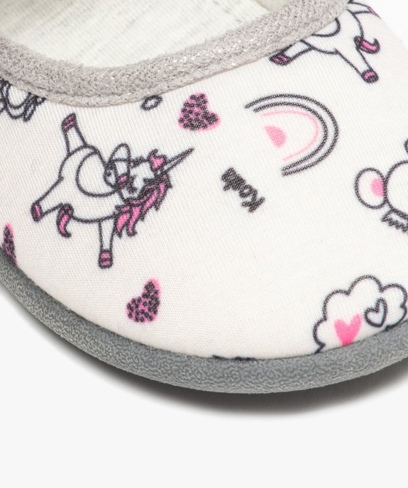 Chaussons fille ballerines imprimées à bride élastiquée vue6 - GEMO 4G FILLE - GEMO