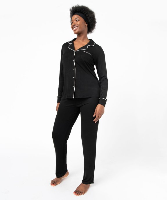 Pyjama deux pièces femme : chemise et pantalon vue2 - GEMO 4G FEMME - GEMO