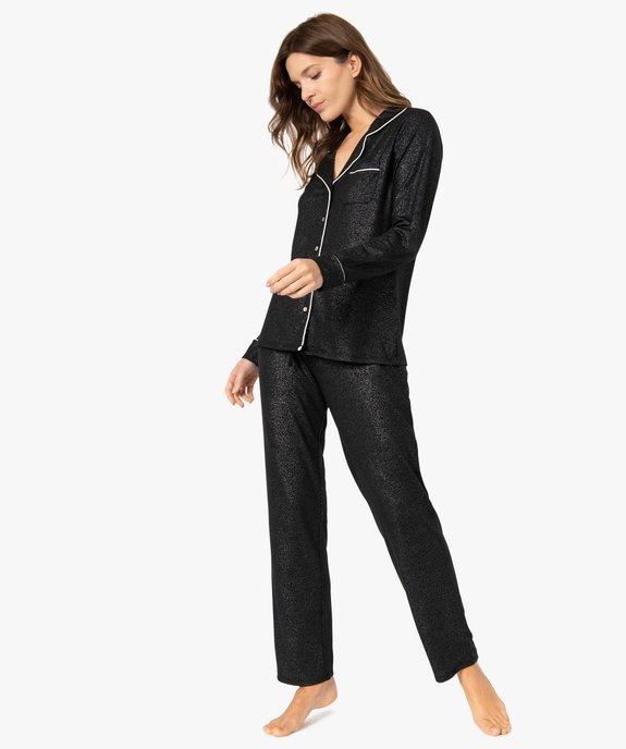 Pyjama deux pièces femme : chemise et pantalon vue1 - GEMO 4G FEMME - GEMO