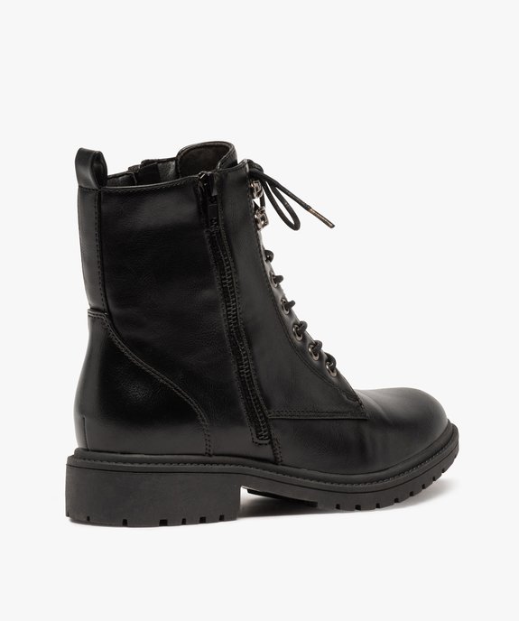 Boots femme unis à semelle crantée et zip décoratif vue4 - GEMO (CASUAL) - GEMO