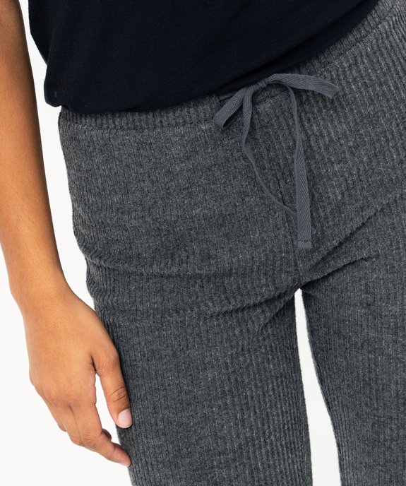 Pantalon de pyjama femme en maille côtelée vue2 - GEMO(HOMWR FEM) - GEMO