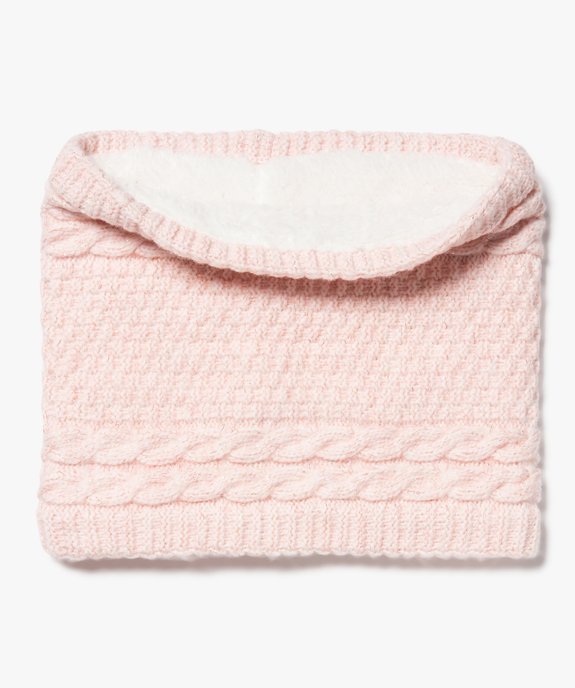 Echarpe snood torsadée doublée peluche fille vue1 - GEMO 4G FILLE - GEMO