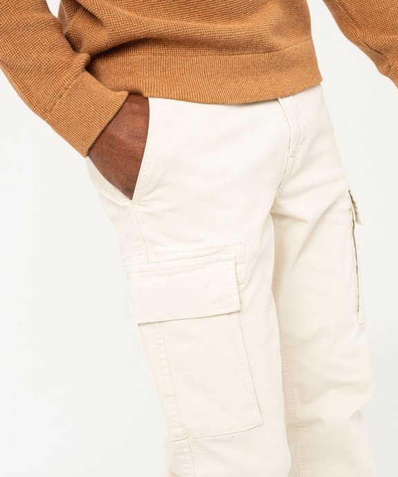 Pantalon cargo coupe straight en coton stretch homme vue2 - GEMO (HOMME) - GEMO