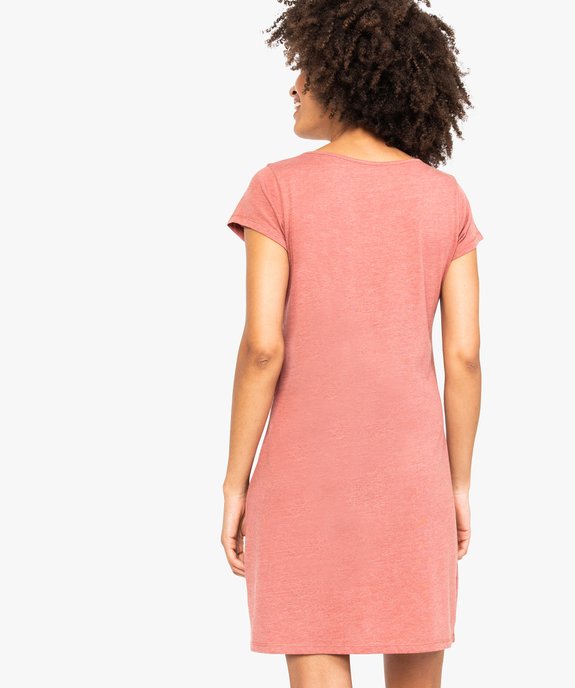 Chemise de nuit imprimée à manches courtes femme vue3 - GEMO 4G FEMME - GEMO