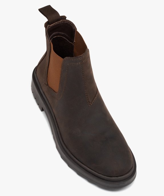 Boots homme style Chelsea dessus en cuir suédé uni vue6 - GEMO (CASUAL) - GEMO