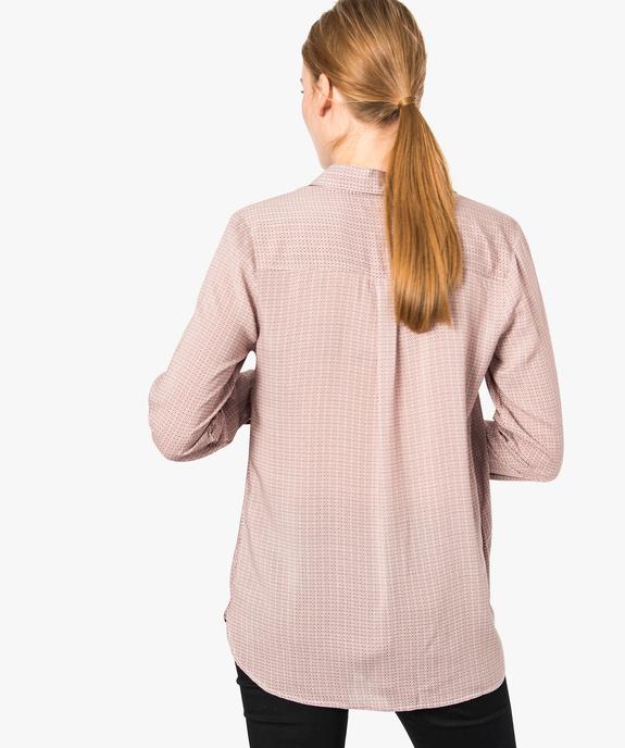 Blouse femme fluide à motifs et col v à boutons vue3 - GEMO(FEMME PAP) - GEMO