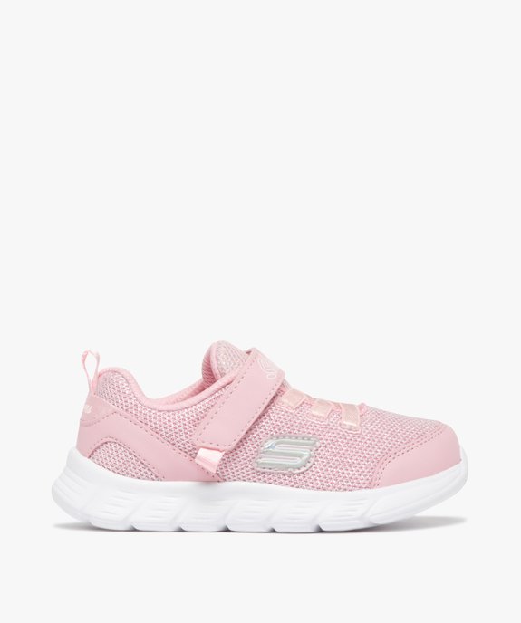 Baskets filles souples en mesh effet pailleté et à scratch - Skechers vue1 - SKECHERS - GEMO