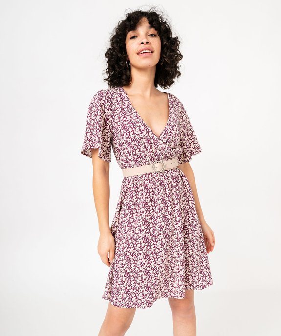 Robe à manches courtes à motifs fleuris femme vue1 - GEMO(FEMME PAP) - GEMO