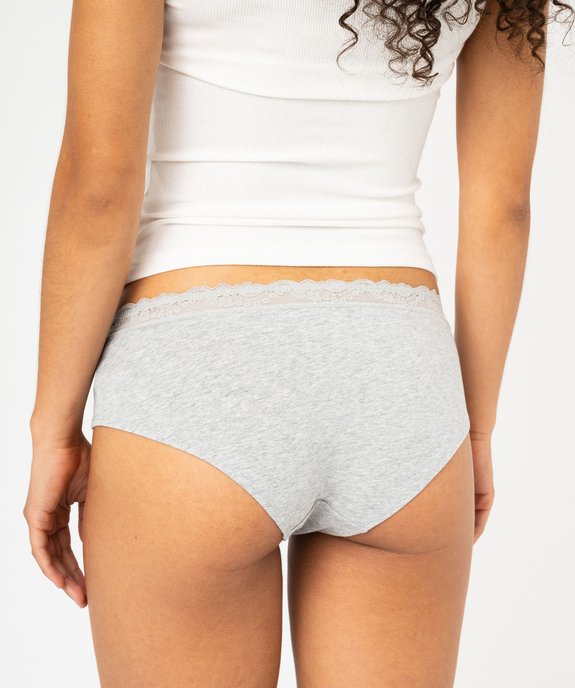 Shorty en coton stretch avec ceinture dentelle femme (lot de 2) vue5 - GEMO 4G FEMME - GEMO