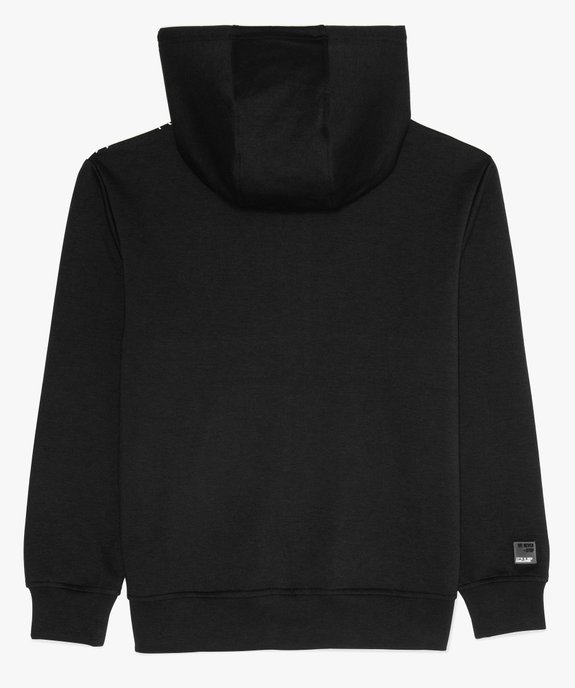 Sweat garçon à capuche avec zip avec inscription sur le buste vue3 - GEMO (JUNIOR) - GEMO