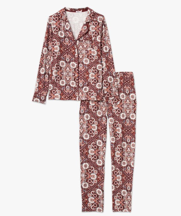 Pyjama deux pièces femme : chemise et pantalon vue4 - GEMO 4G FEMME - GEMO