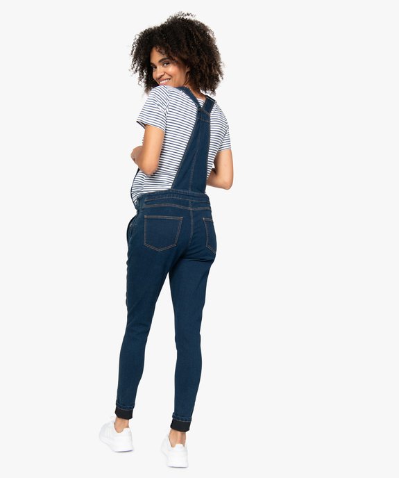 Salopette en jean de grossesse en denim stretch vue3 - GEMO (MATER) - GEMO