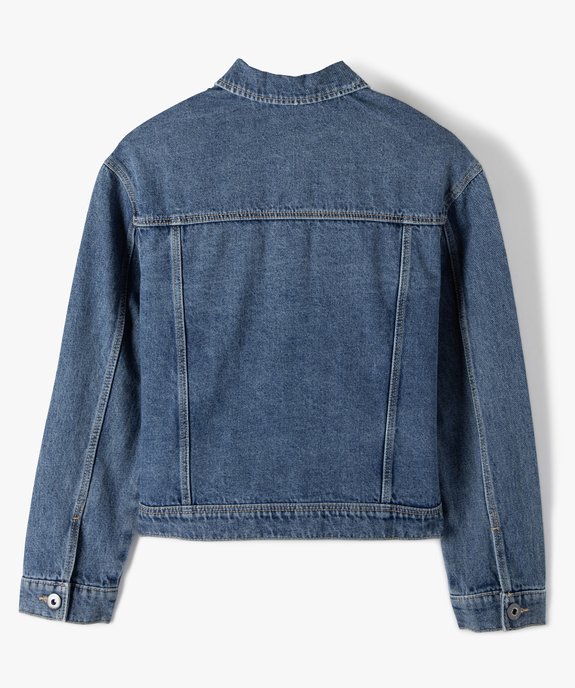 Veste fille en jean avec marques d'usures vue5 - GEMO (ENFANT) - GEMO