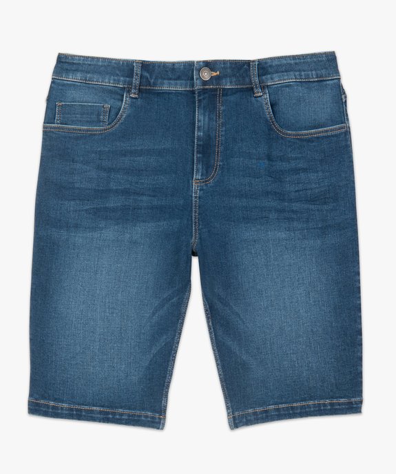 Bermuda homme en jean contenant des matières recyclées vue4 - GEMO 4G HOMME - GEMO