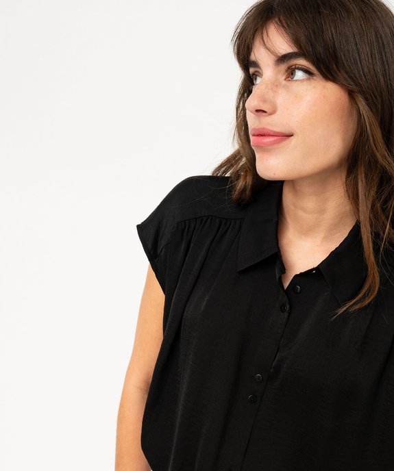 Chemise manches courtes en matière satinée femme vue2 - GEMO(FEMME PAP) - GEMO