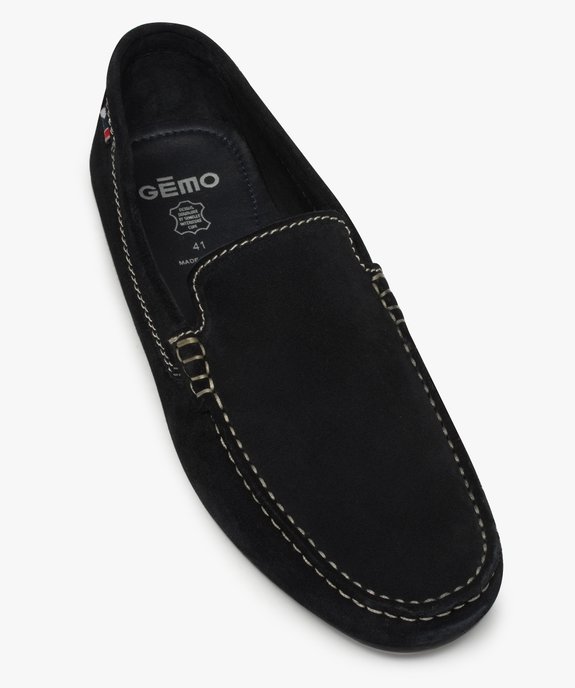 Mocassins homme unis dessus et intérieur cuir vue5 - GEMO (CASUAL) - GEMO