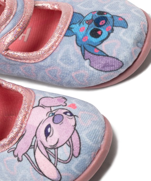 Chaussons ballerines à bride scratch imprimés fille - Stitch vue6 - LILO & STITCH - GEMO