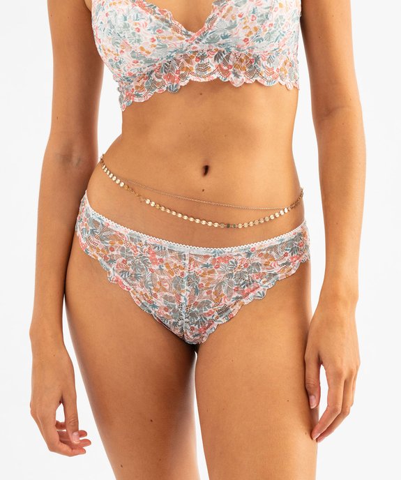 Tanga en dentelle à motifs fleuris femme vue1 - GEMO(HOMWR FEM) - GEMO