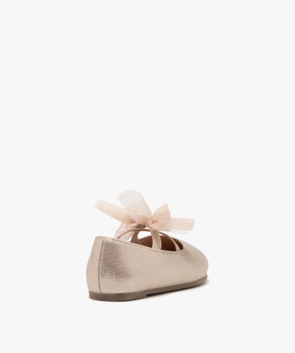 Ballerines bébé fille unies à paillettes avec noeud en tulle fantaisie vue4 - GEMO(BEBE DEBT) - GEMO