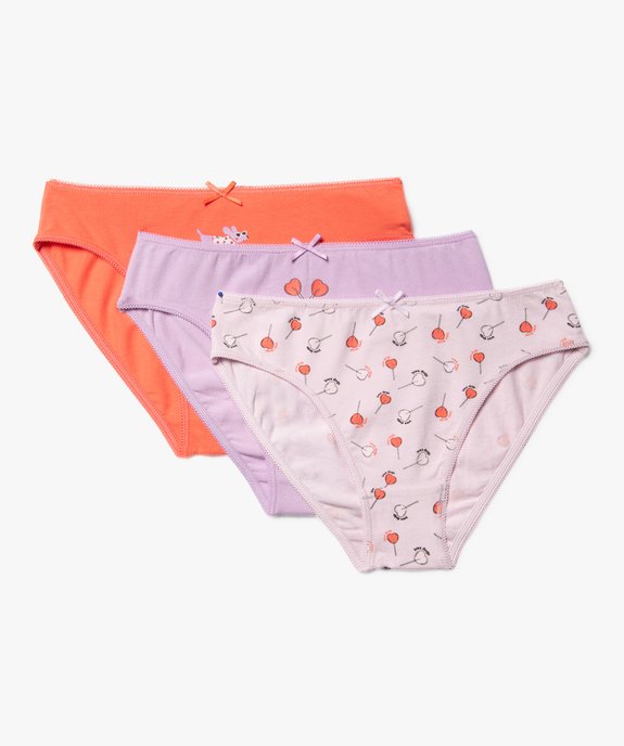 Culottes à motifs coeurs fille (lot de 3) vue1 - GEMO 4G FILLE - GEMO