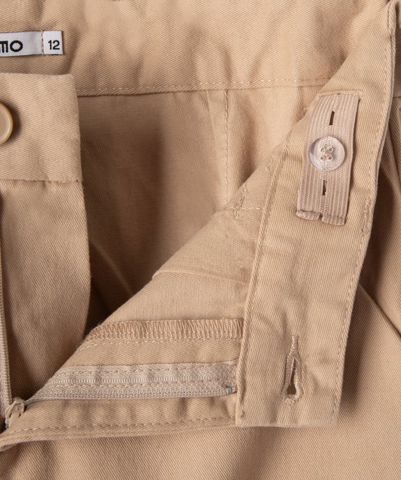 Pantalon chino en coton à revers garçon vue2 - GEMO 4G GARCON - GEMO