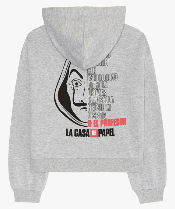 Sweat fille large et court à capuche - La Casa de Papel vue3 - CASADEPAPEL - GEMO