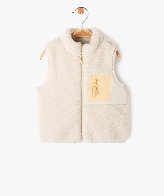 Gilet sans manches en maille sherpa bébé garçon vue1 - GEMO(BEBE DEBT) - GEMO