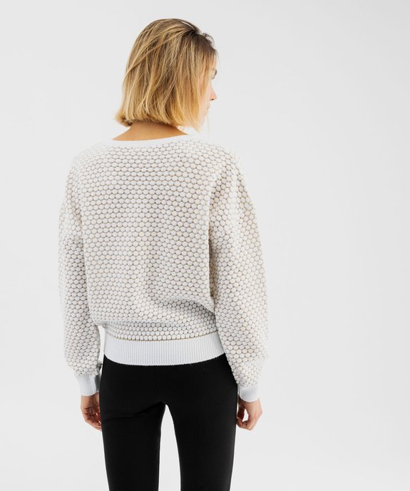 Pull col V à fil pailleté femme vue3 - GEMO(FEMME PAP) - GEMO