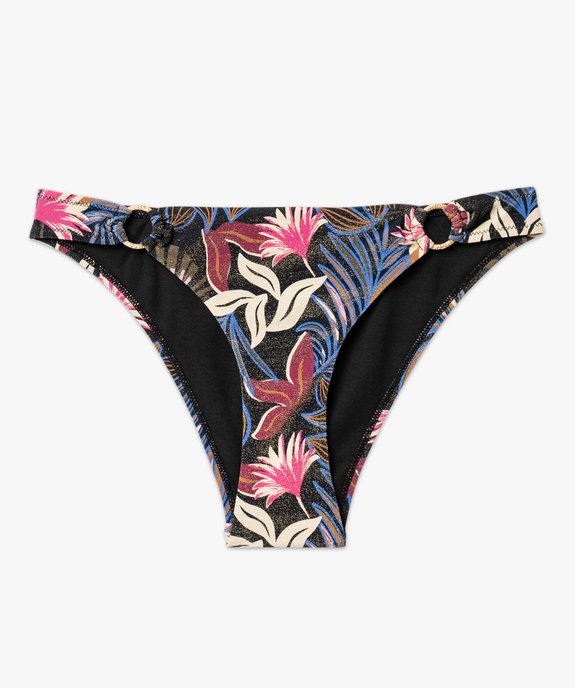 Bas de maillot de bain pailleté à motifs fleuris forme culotte femme vue4 - GEMO 4G FEMME - GEMO