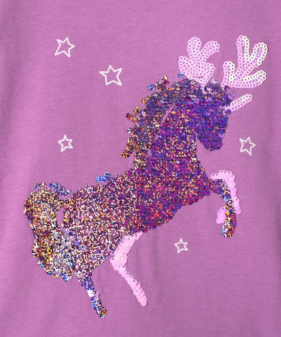 Tee-shirt fille avec motif de Noël en sequins réversibles vue2 - GEMO (ENFANT) - GEMO