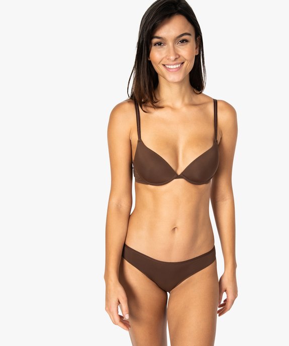 Soutien-gorge corbeille à armatures et bonnets moulés en microfibre vue3 - GEMO 4G FEMME - GEMO