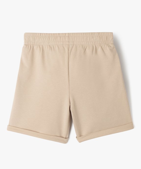 Short en maille légère avec revers garçon vue3 - GEMO (ENFANT) - GEMO