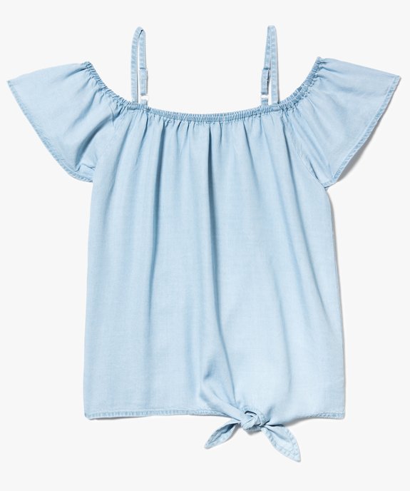 Blouse ample nouée devant avec épaules dénudées vue1 - GEMO (JUNIOR) - GEMO