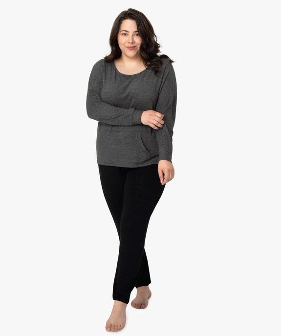 Pantalon de pyjama femme grande taille resserré dans le bas  vue5 - GEMO 4G FEMME - GEMO