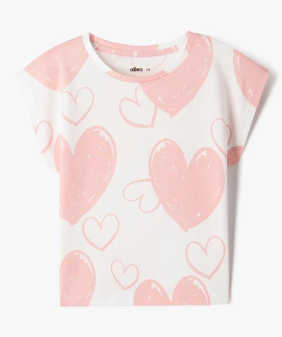 Tee-shirt sans manches loose à large motif fille vue2 - GEMO (ENFANT) - GEMO