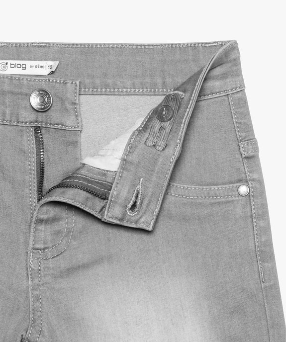 Bermuda garçon slim en denim délavé extensible vue2 - GEMO (JUNIOR) - GEMO