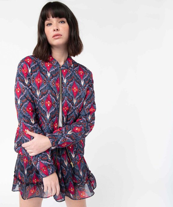 Veste femme matelassée à motifs fermeture zippée vue1 - GEMO 4G FEMME - GEMO