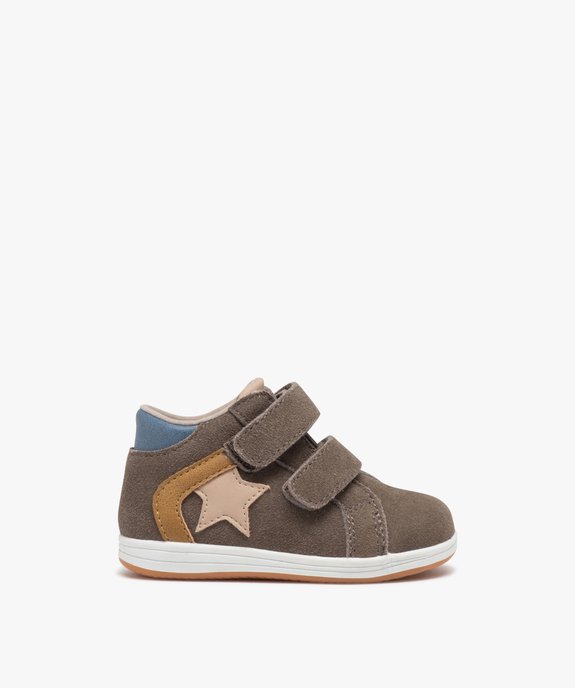 Chaussures premiers pas bébé garçon en cuir double scratch - Alma Planète vue1 - ALMA - GEMO