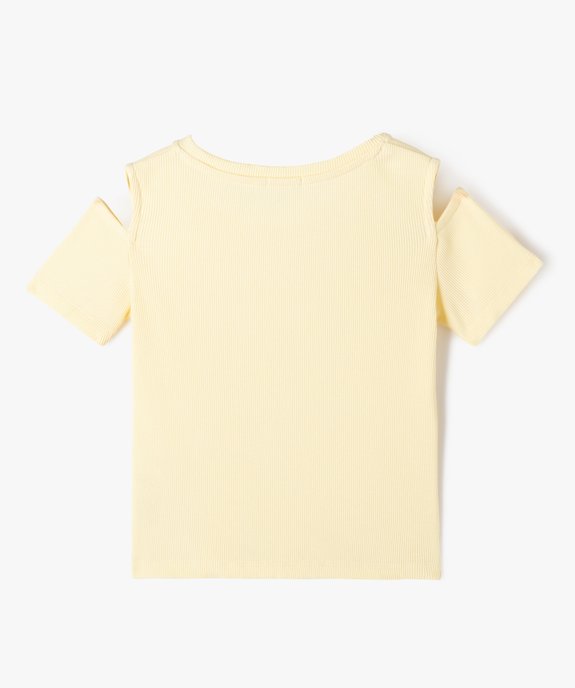 Tee-shirt à manches courtes avec épaules dénudées fille vue3 - GEMO (ENFANT) - GEMO