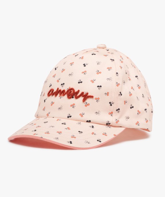 Casquette à motifs cerises avec message fille vue1 - GEMO 4G FILLE - GEMO